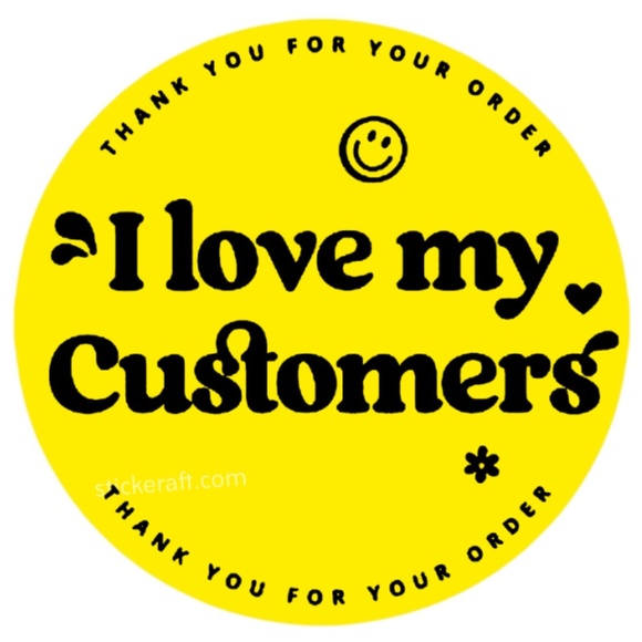 thank you for your order I love my Customers ! thank you sticker for business - Picture 9 of 13